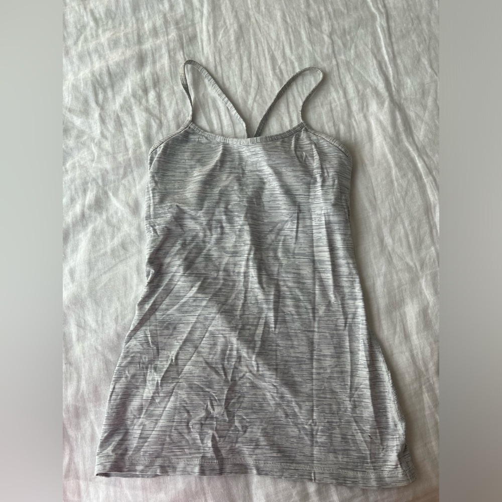 White and Grey lululemon workout tank. Size 4